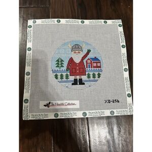 XO256 SANTA SVEN ROUND 5" ROUND 18M Needlepoint Handpainted Canvas Meredith